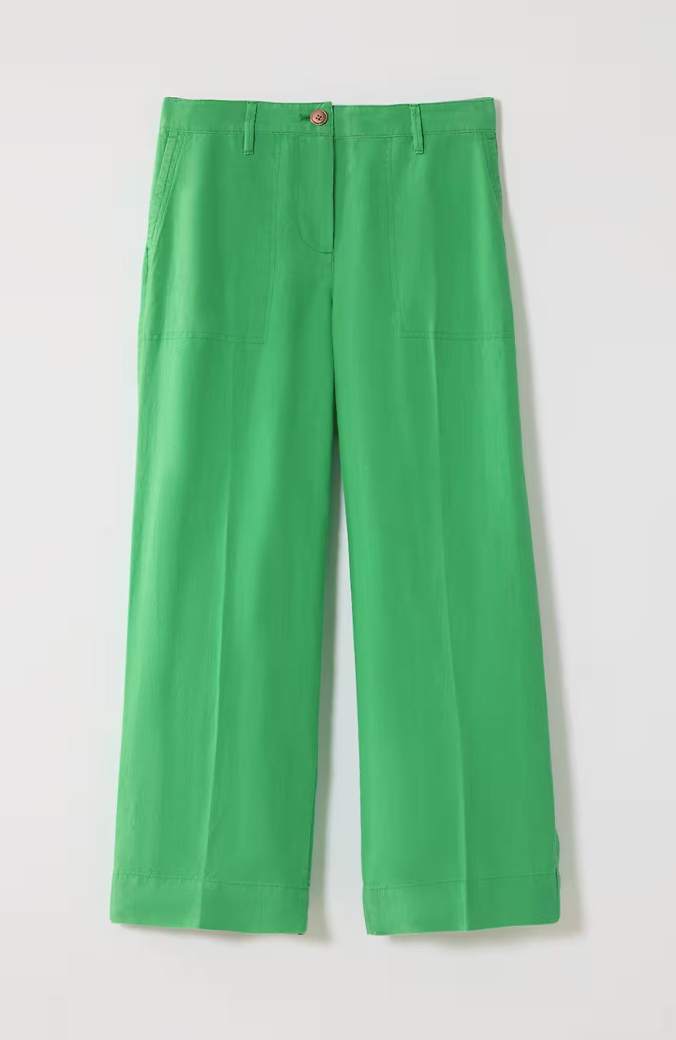 Linen Creased-Front Wide-Leg Pants
