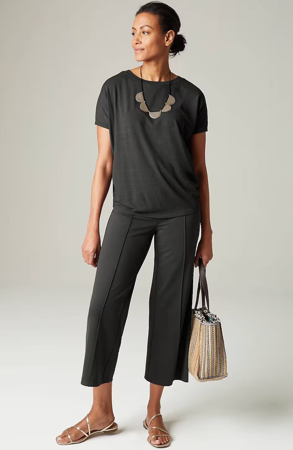 Wearever Double-Face Jersey Pintucked Crops