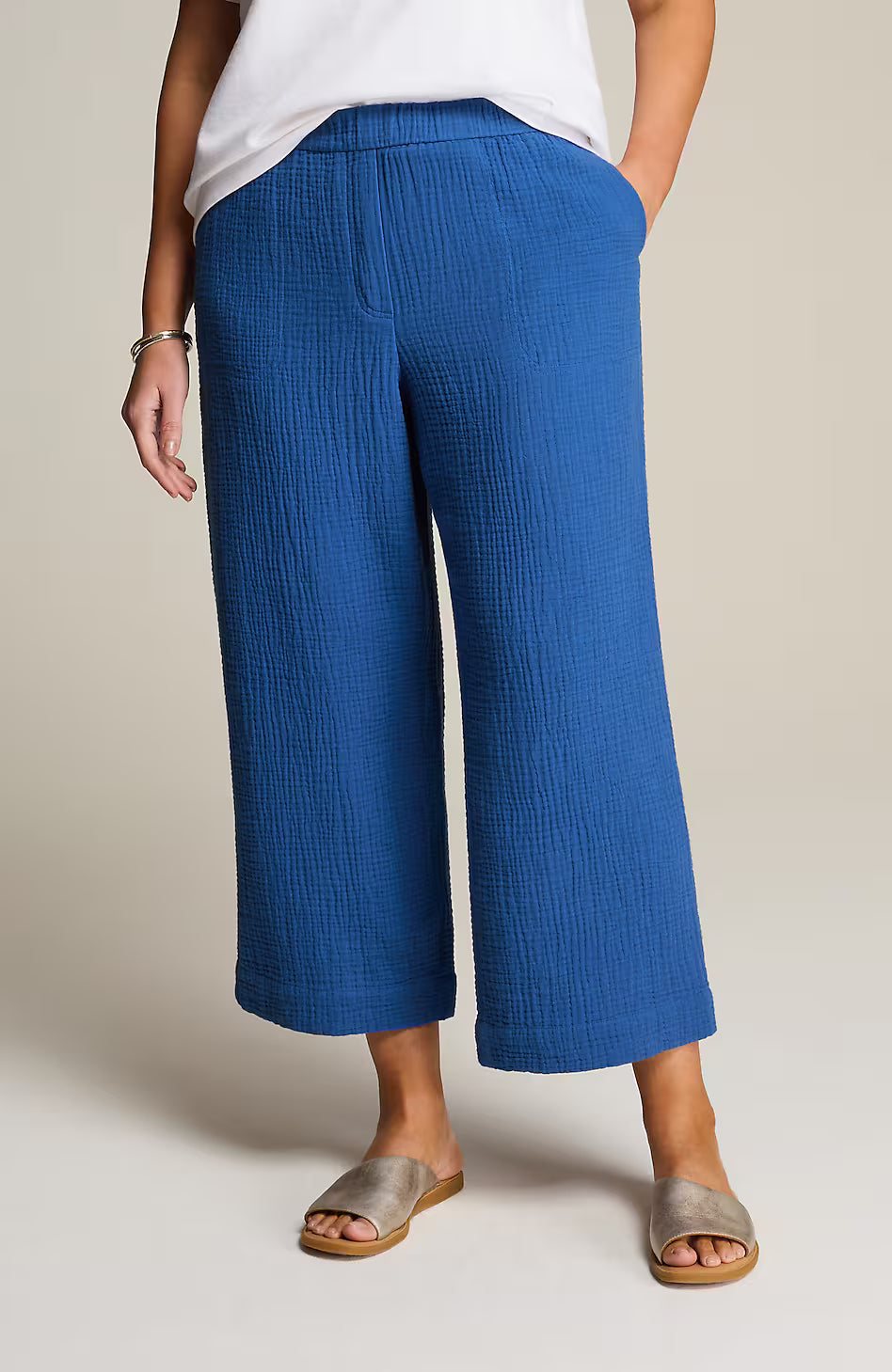 Cotton-Gauze Pull-On Crops