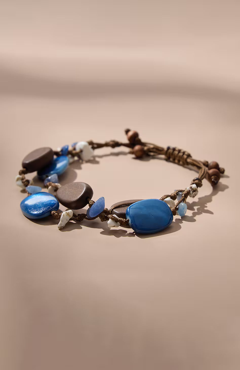 Layered Wood & Beads Bracelet