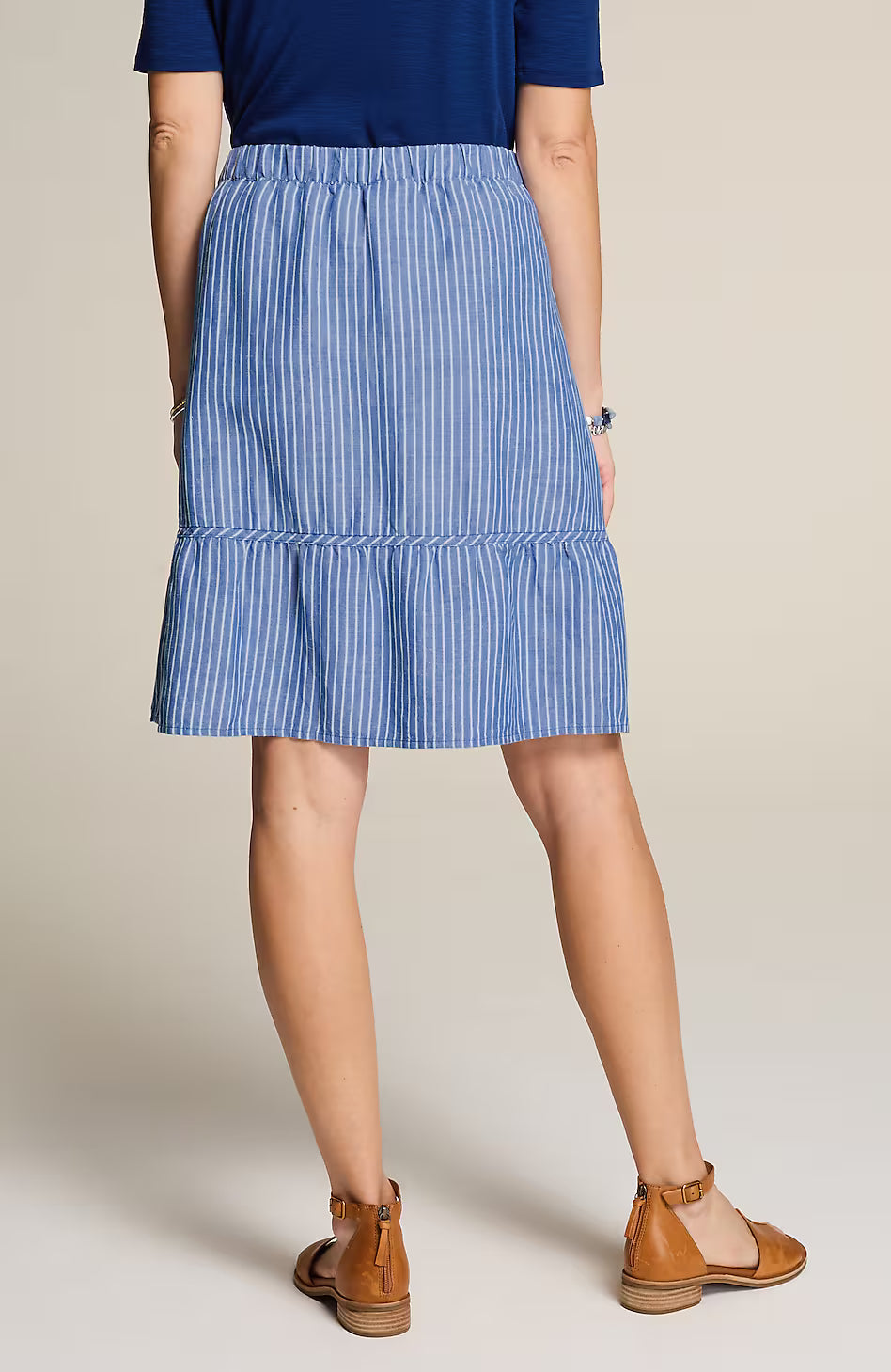 Linen & Rayon Yarn-Dyed Skirt