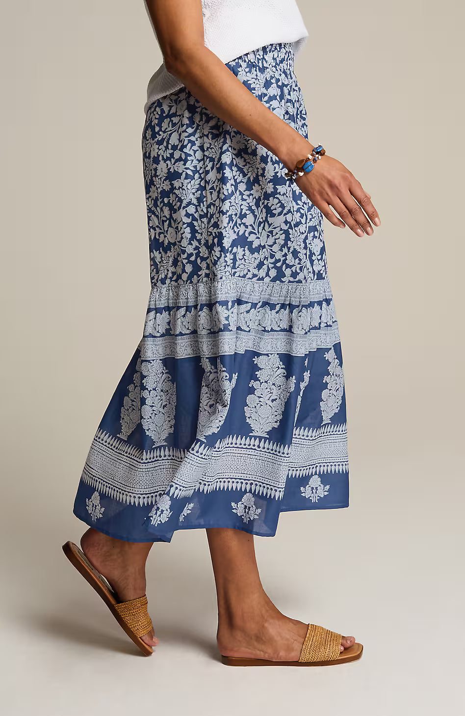 Pure Jill Border-Print Maxi Skirt