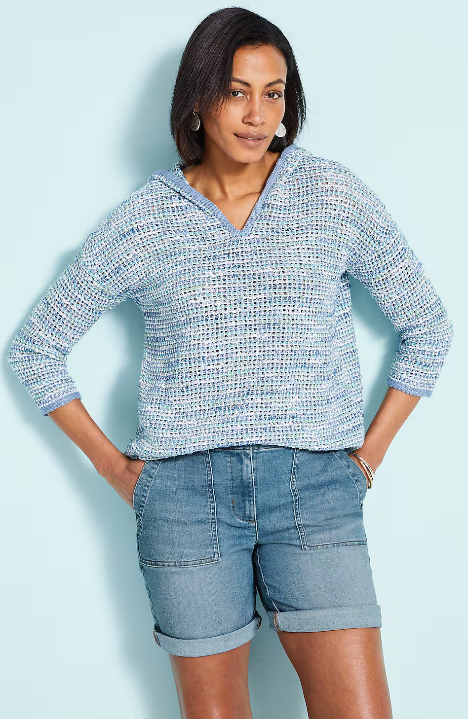 Denim Patch-Pocket Shorts