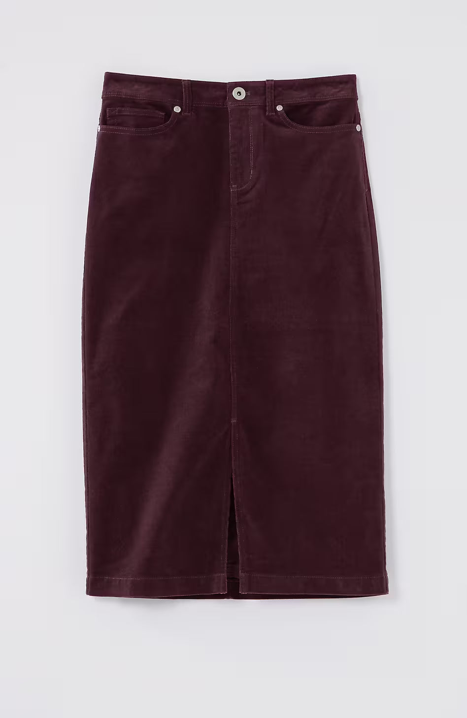 Slit-Hem Corduroy Skirt