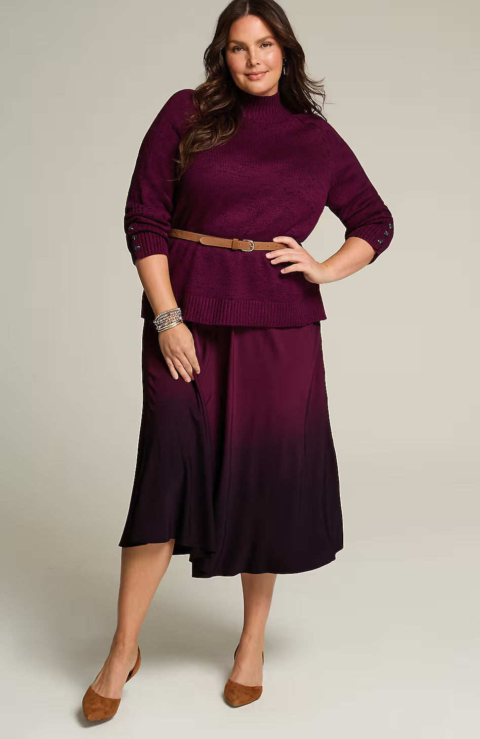 Pure Jill Dip-Dyed A-Line Skirt