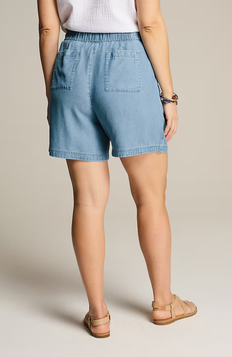 Indigo Tencel? Lyocell Patch-Pocket Shorts