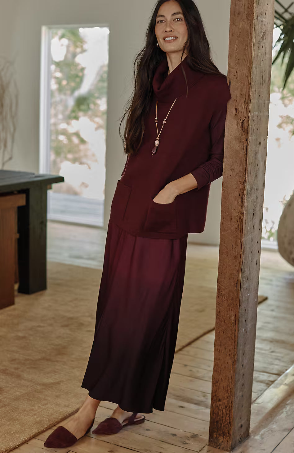 Pure Jill Dip-Dyed A-Line Skirt