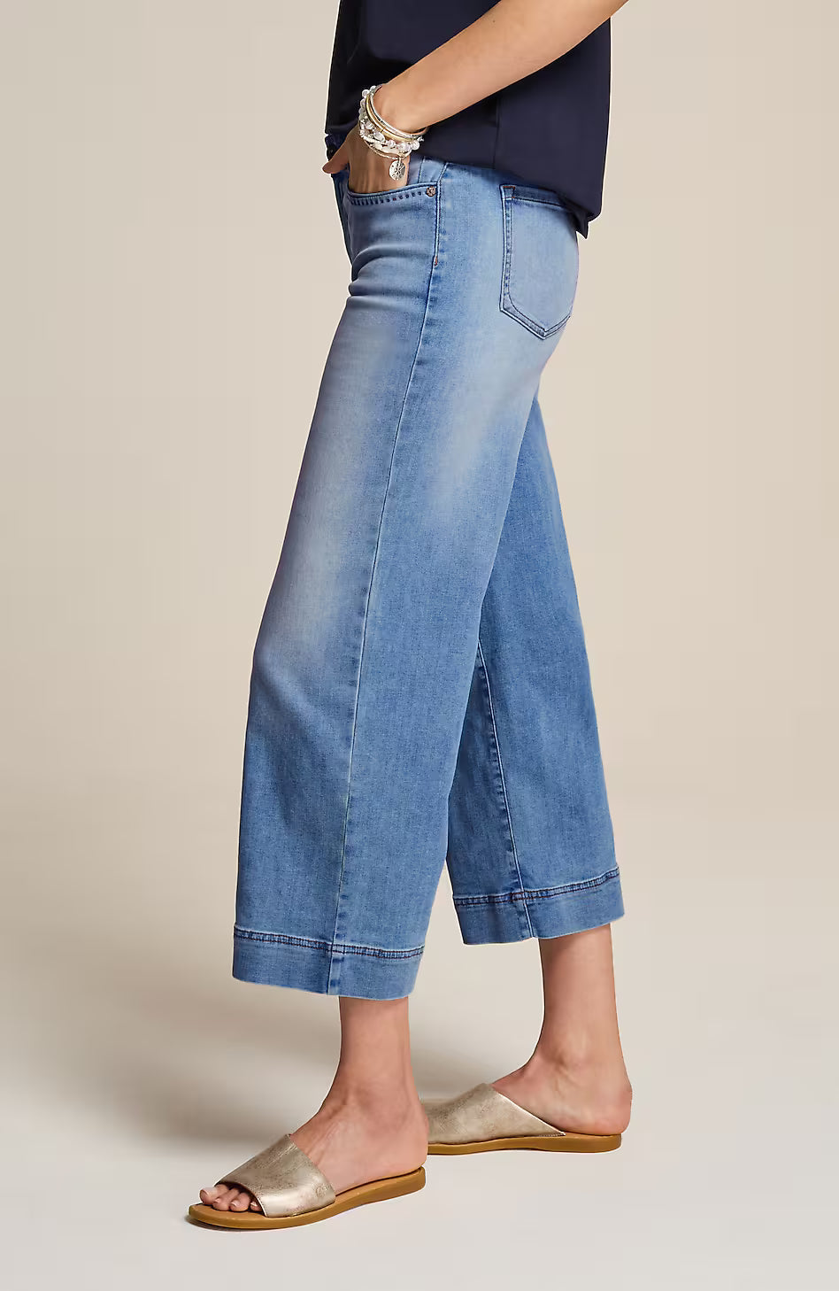 Wide-Leg Cropped Jeans