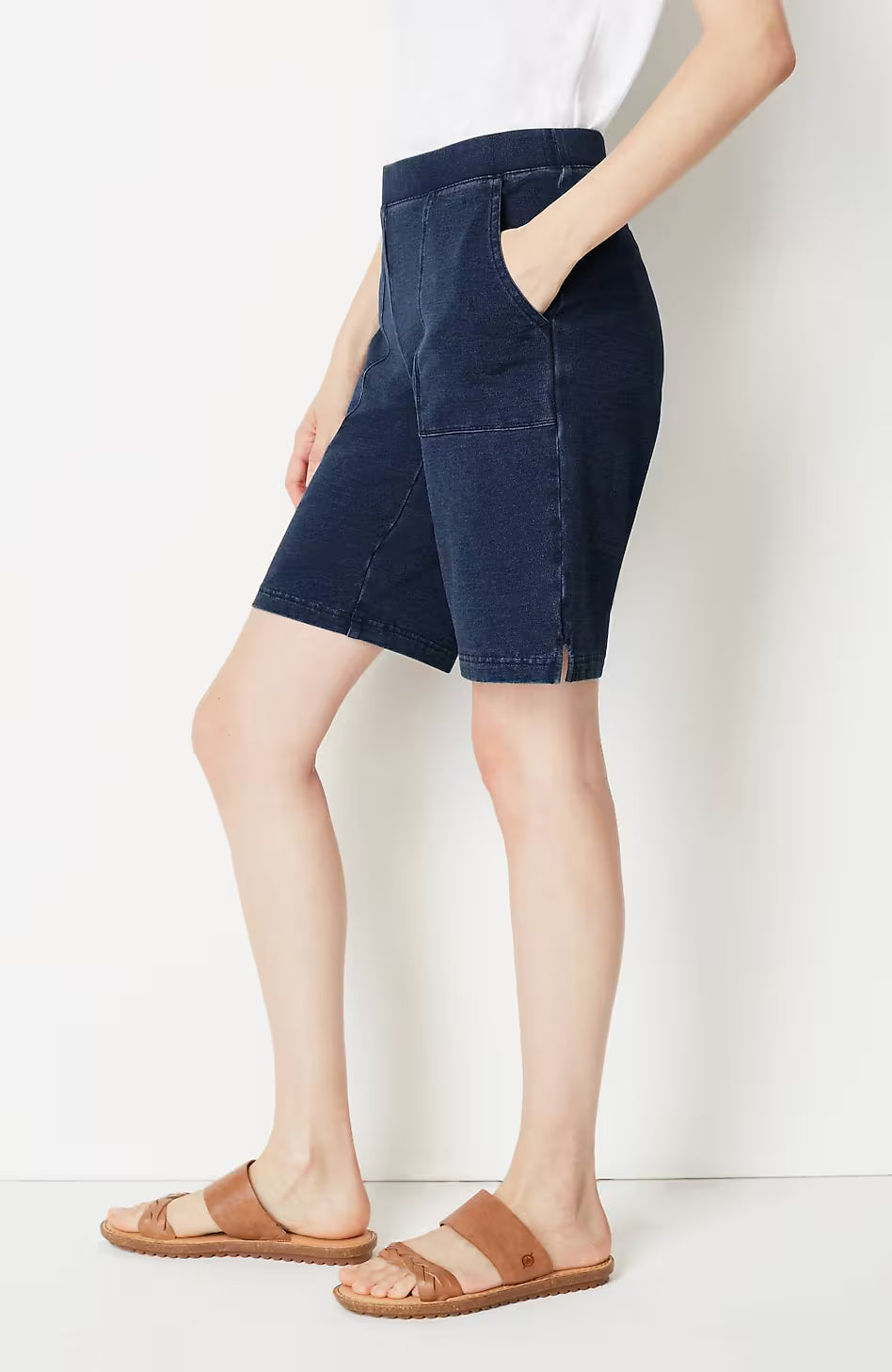 Pure Jill Indigo Knit Jean Shorts