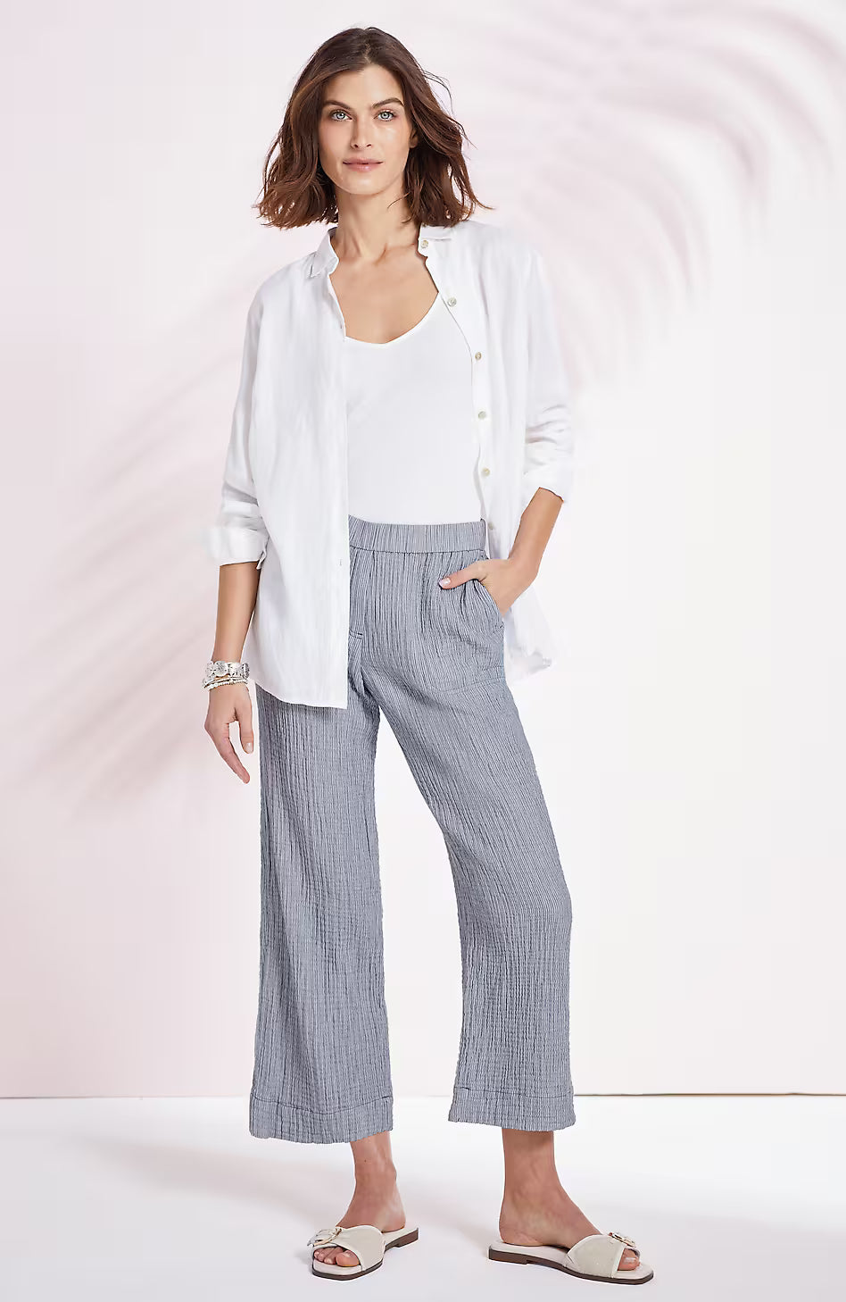 Cotton-Gauze Pull-On Crops