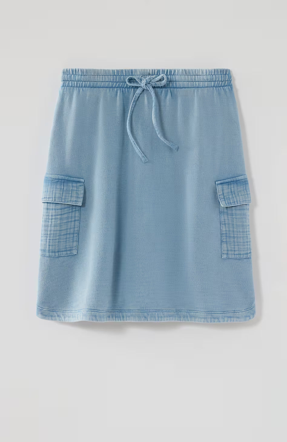 Fit Slub-Terry Garment-Dyed Cargo Skirt