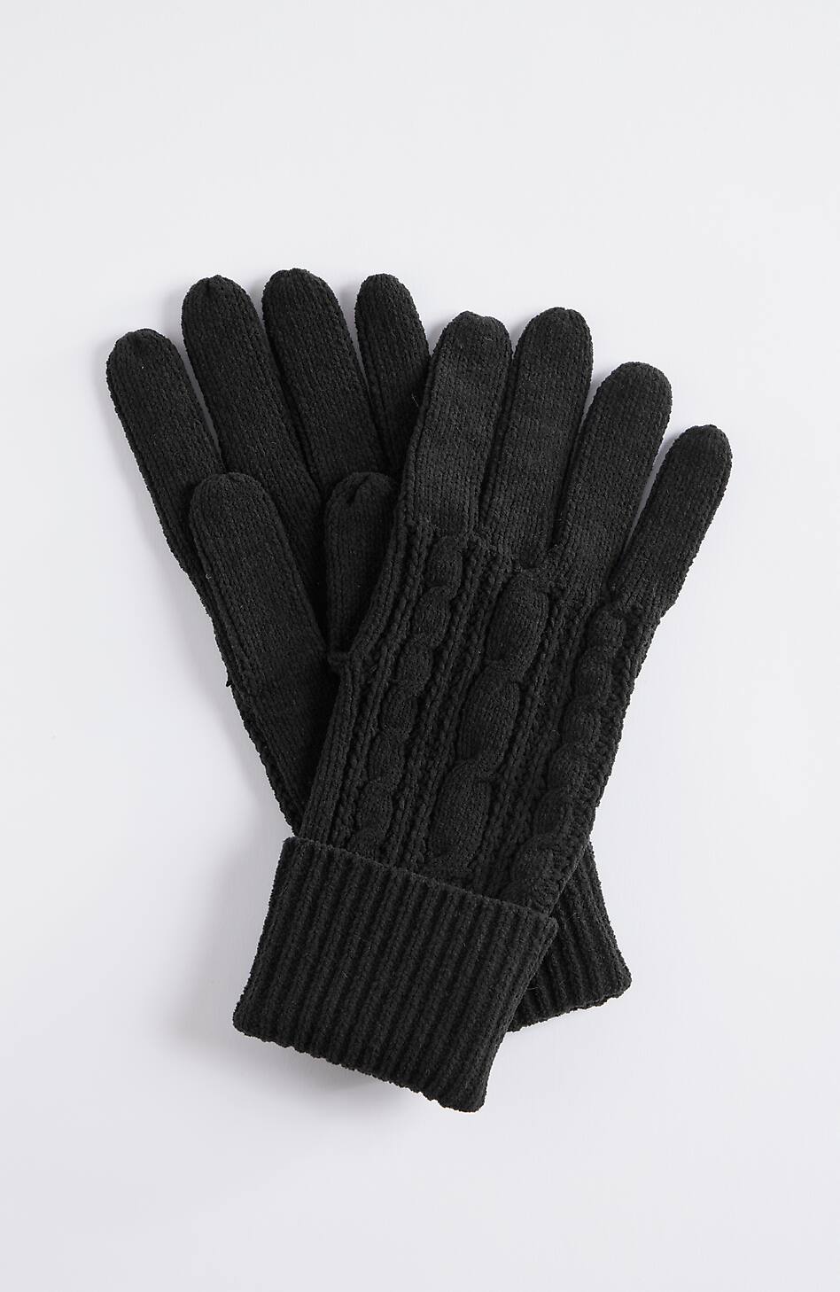 Cable-Knit Chenille Gloves