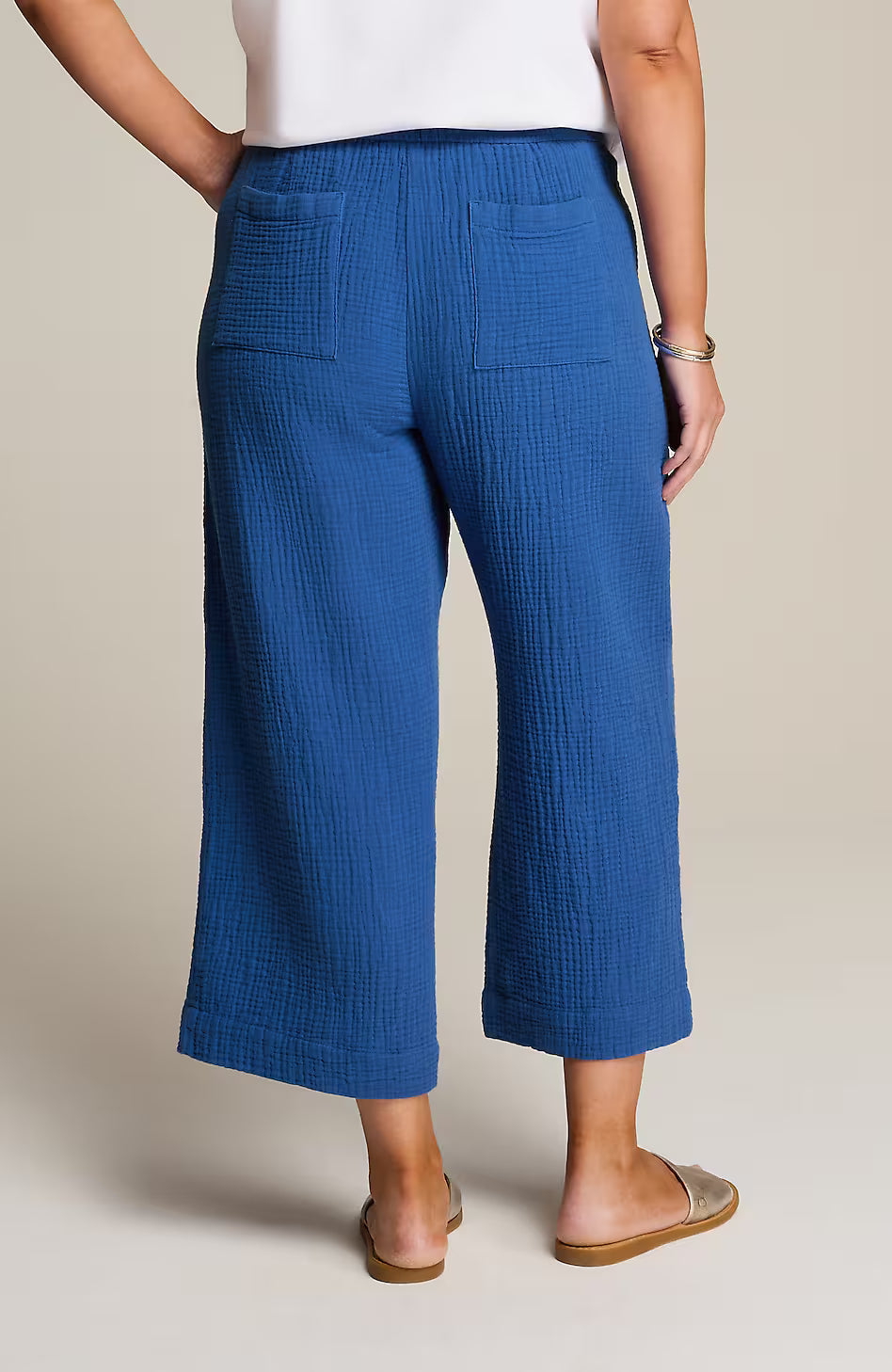 Cotton-Gauze Pull-On Crops