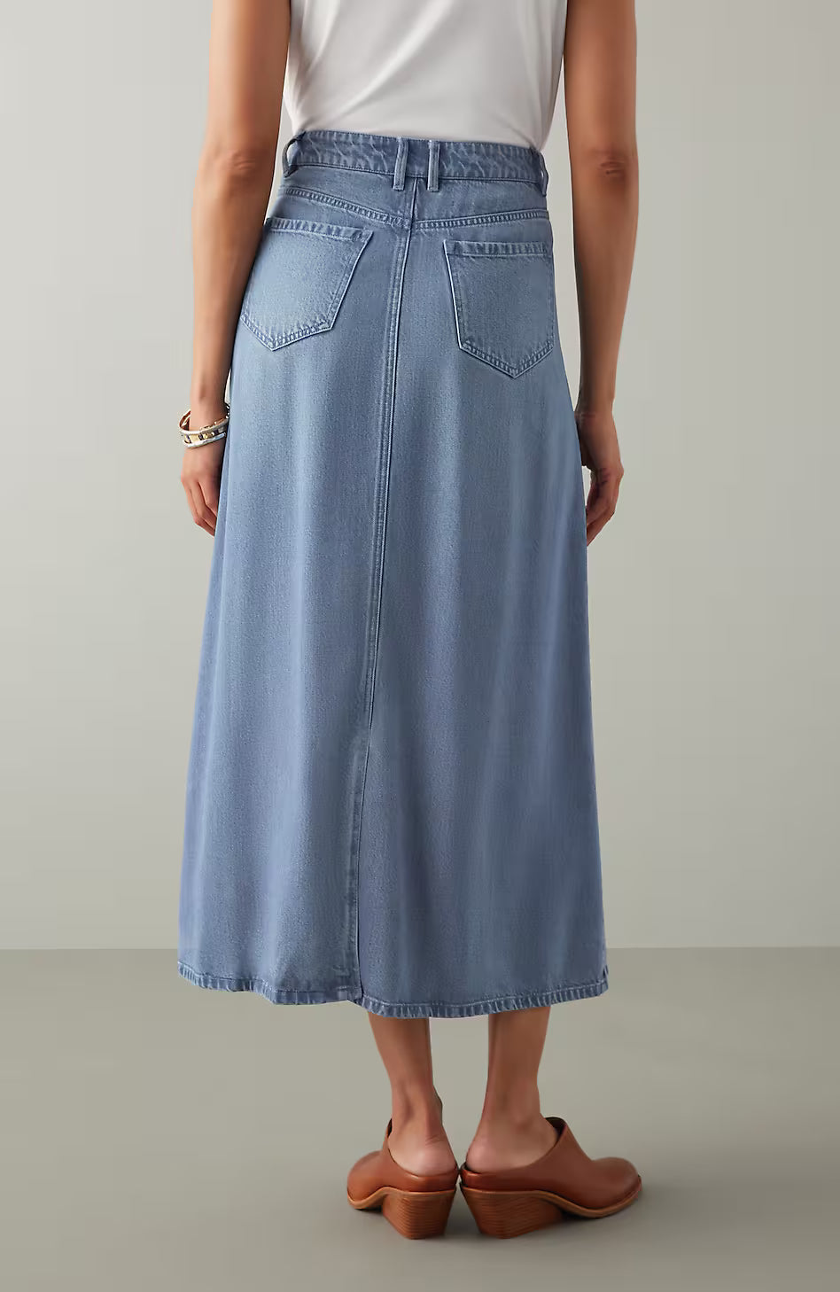 Denim A-Line Maxi Skirt
