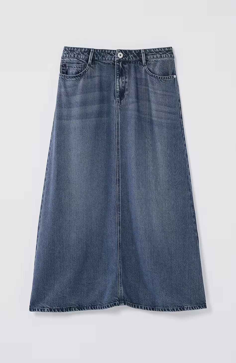 Denim A-Line Maxi Skirt
