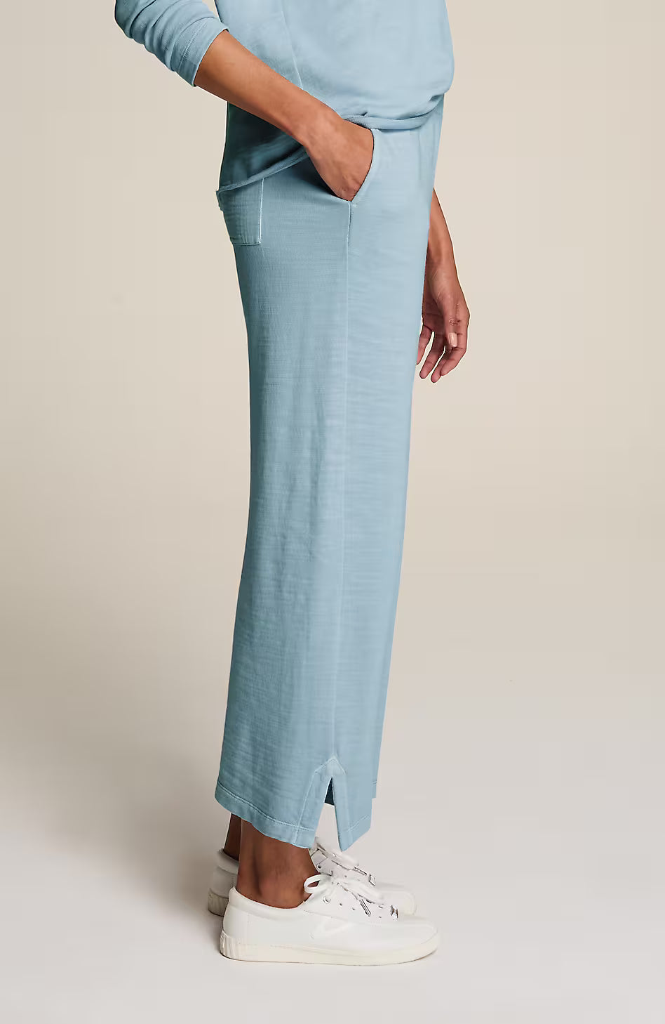 Fit Slub-Terry Garment-Dyed Crops