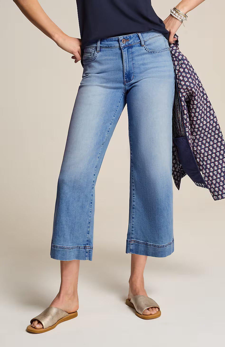 Wide-Leg Cropped Jeans