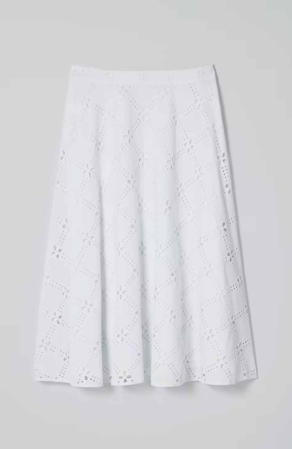 Eyelet Midi Skirt