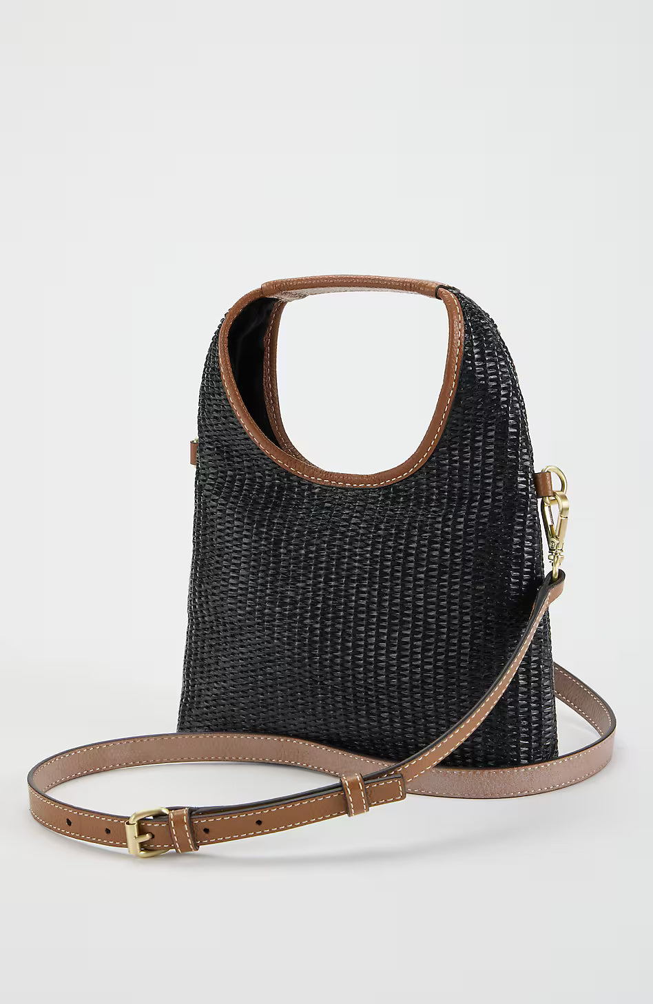 Straw & Leather Convertible Crossbody