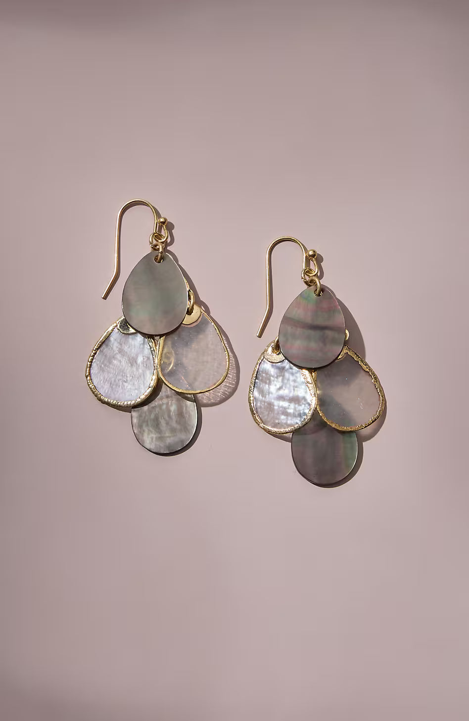 Mixed-Shell Cascading Earrings