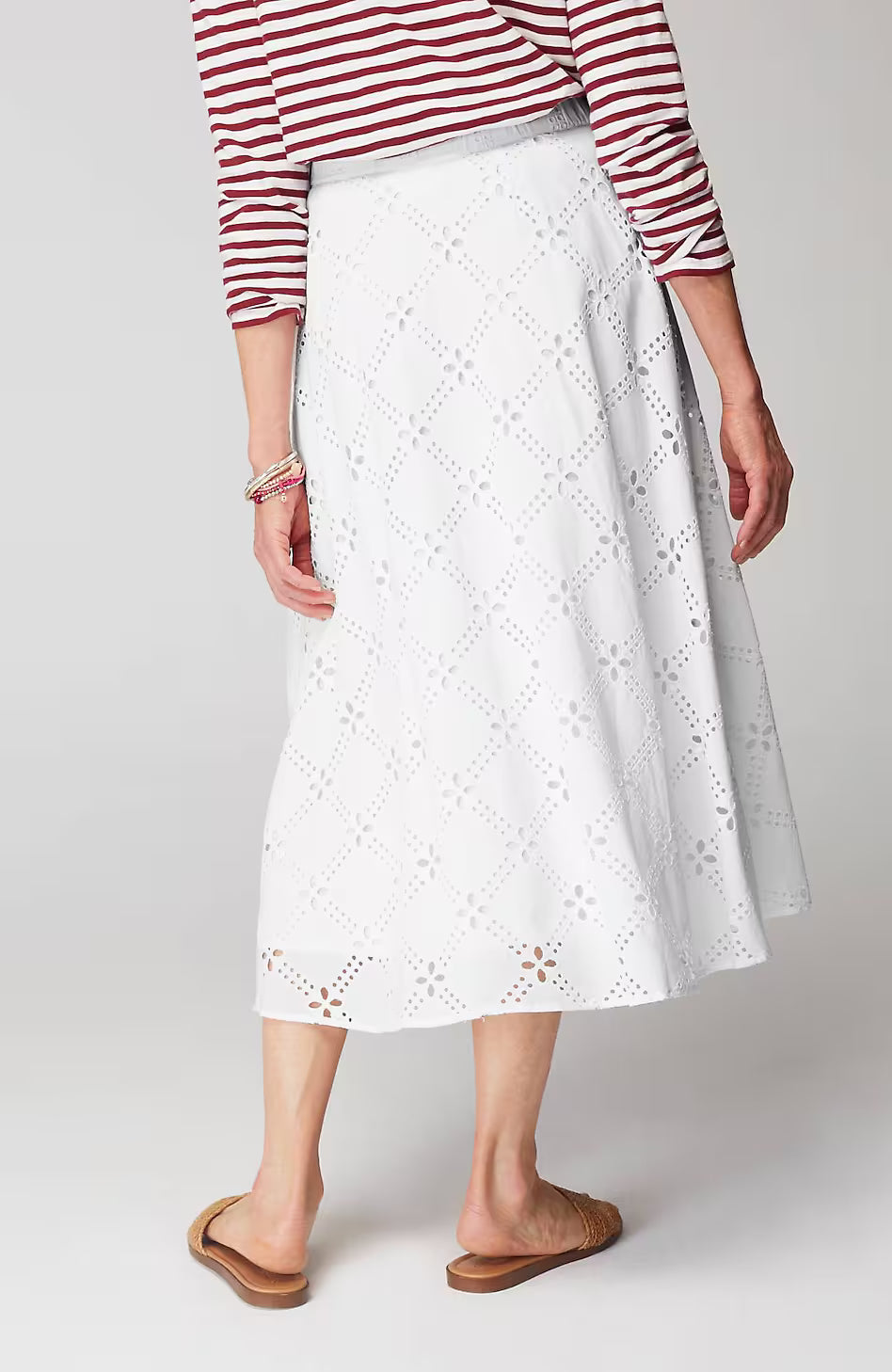 Eyelet Midi Skirt