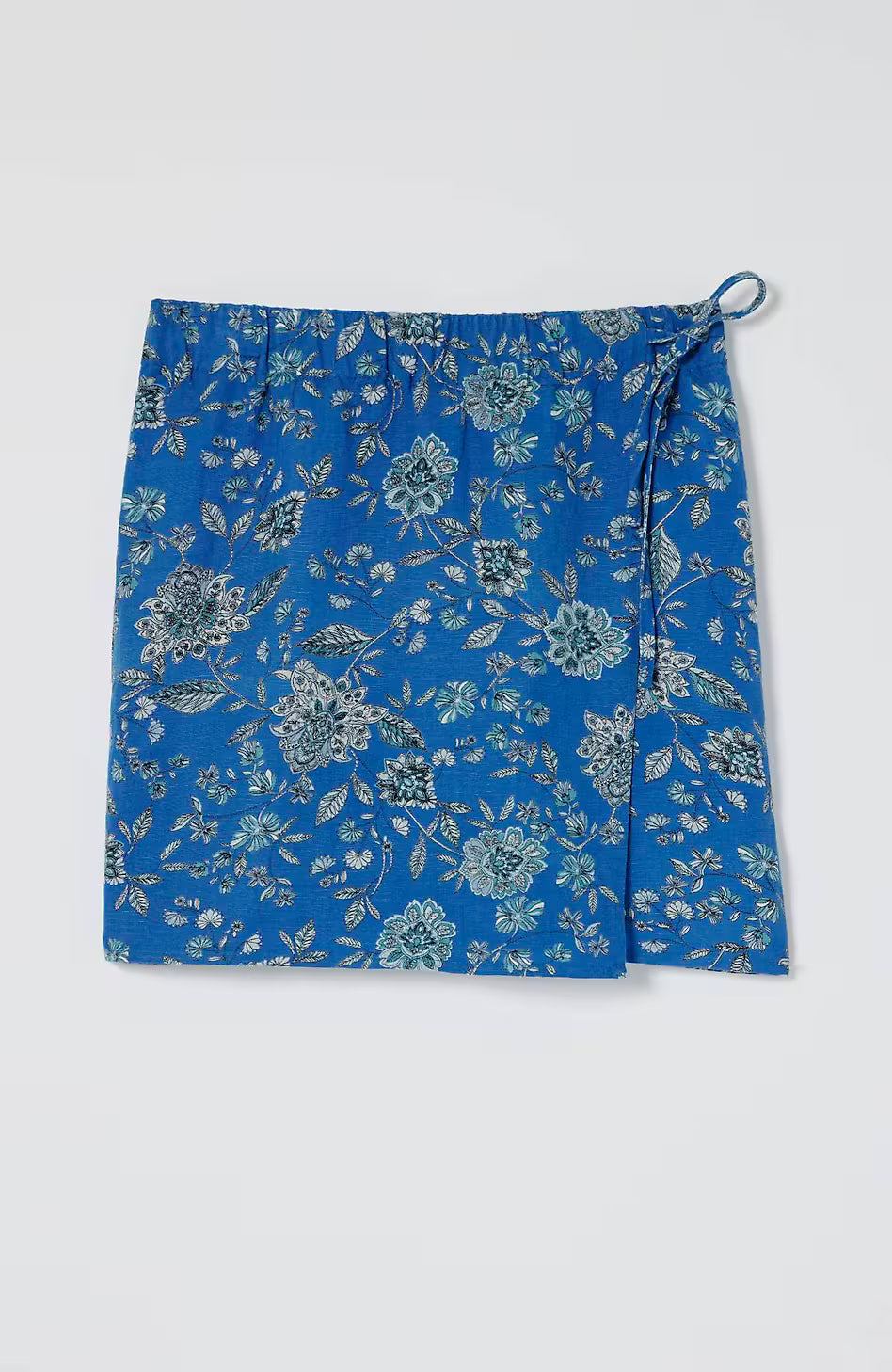 Linen & Rayon Wrap-Front Skort
