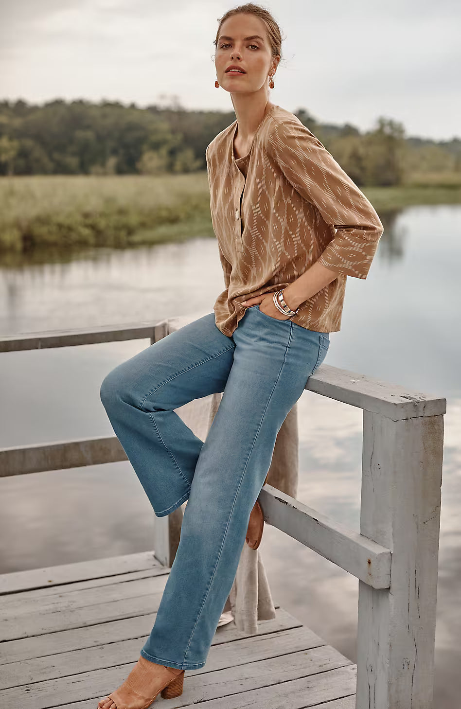 Pure Jill Soft Wide-Leg Jeans