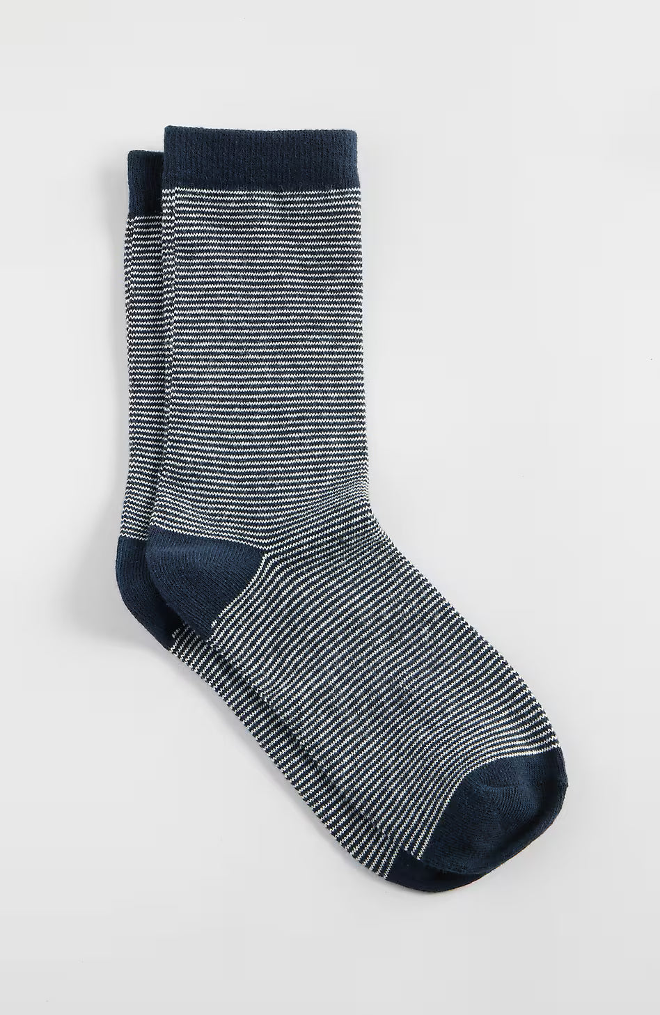 Contrast-Striped Crew Socks