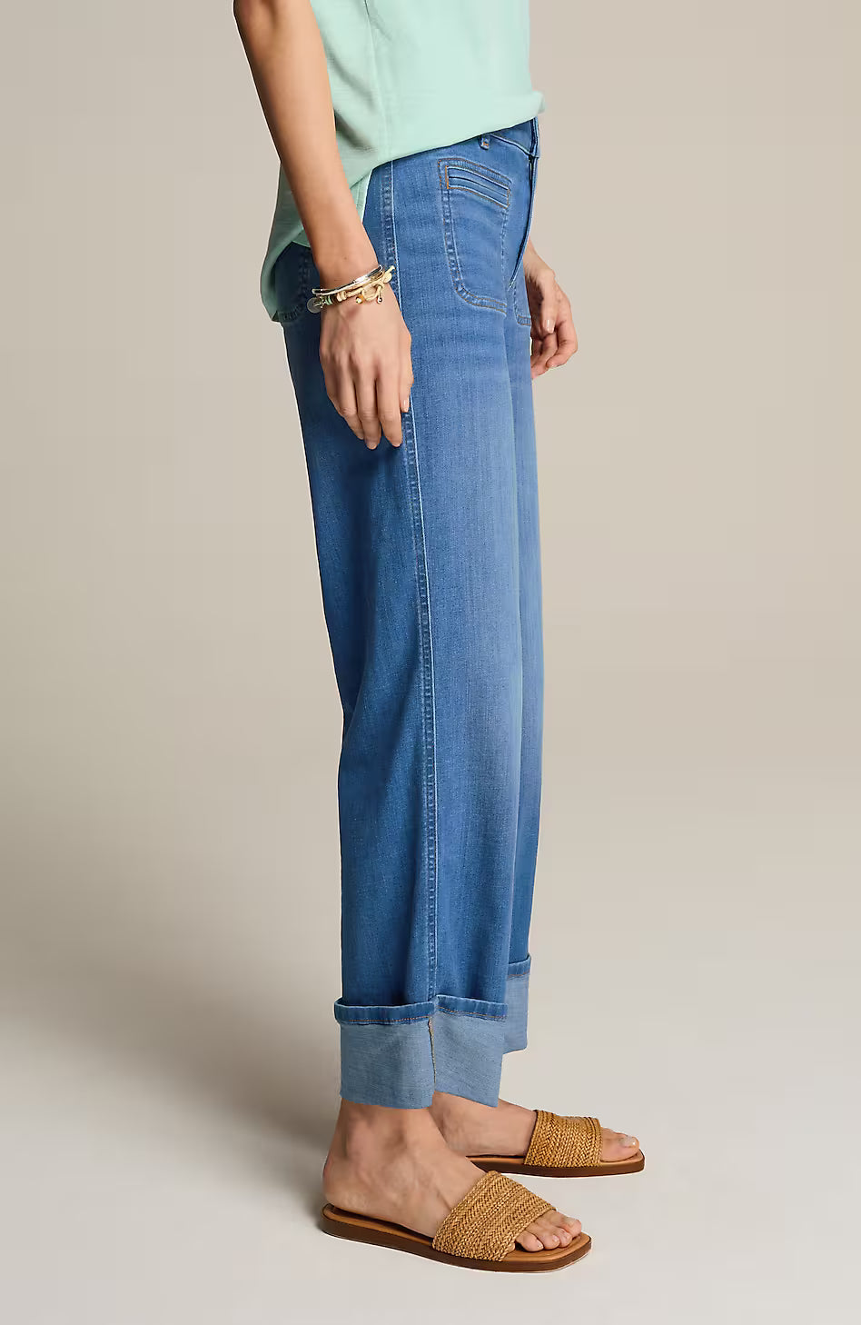 Wide-Leg Cuffed Crops