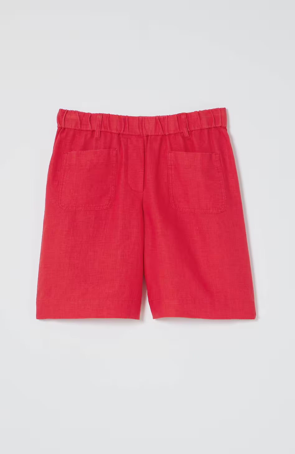 Linen Patch-Pocket Pull-On Shorts