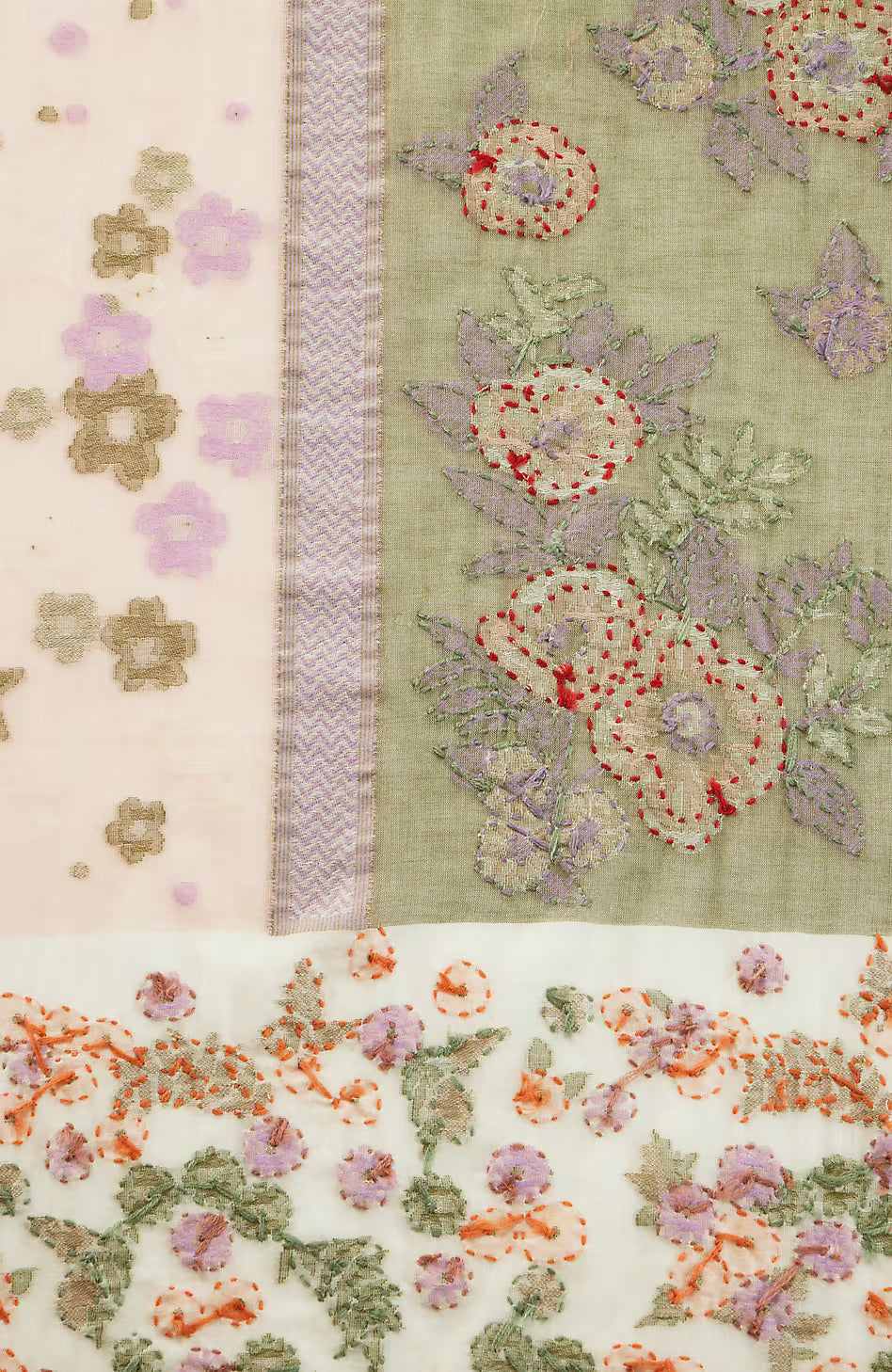 Compassion Fund Floral-Embroidered Scarf